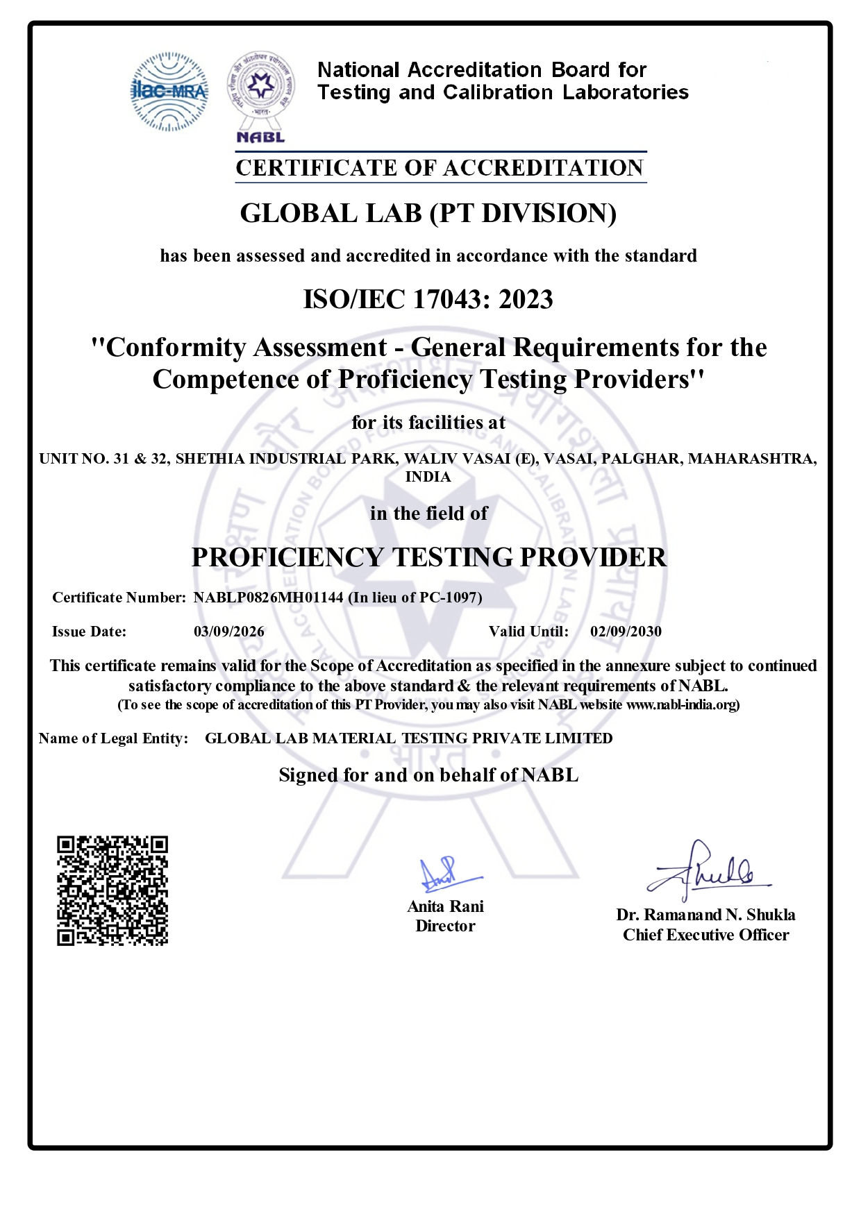 Vasai PT Certificate