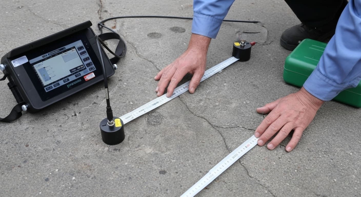 UPV Transducers Placed Either Side of Crack